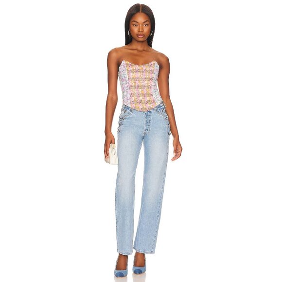 EB Denim Blue Denim Vintage Chain Boyfriend Jeans Daphne Size XS $350 NWT! - Picture 4 of 8